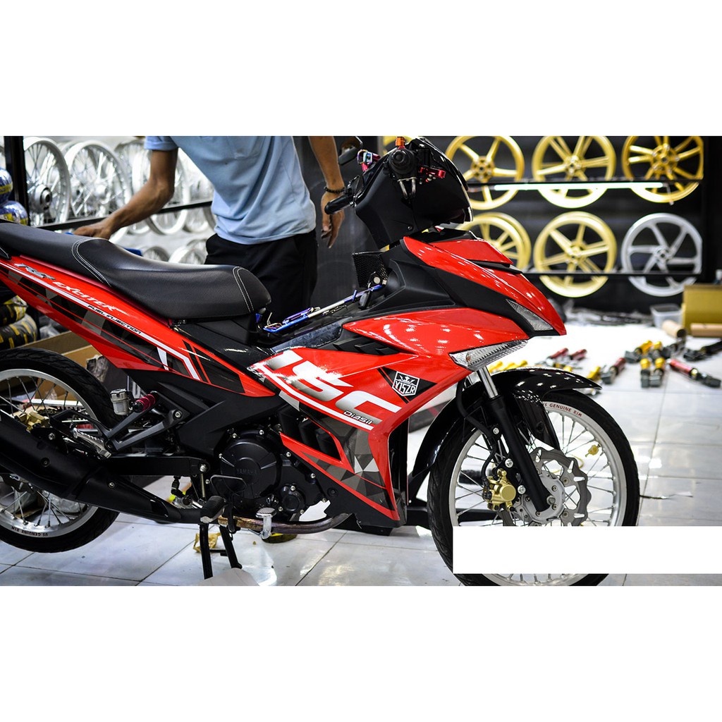 Tem trùm ♦FREESHIP♦ exciter 150 đỏ đen mẫu mới, độ team trùm decal xe máy ex dán đời 2015-2020