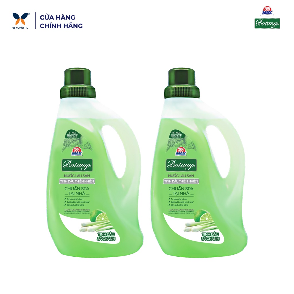2 Chai Nước Lau Sàn 365 MAX BOTANY Tinh Dầu Thiên Nhiên Sả Chanh 3,9kg