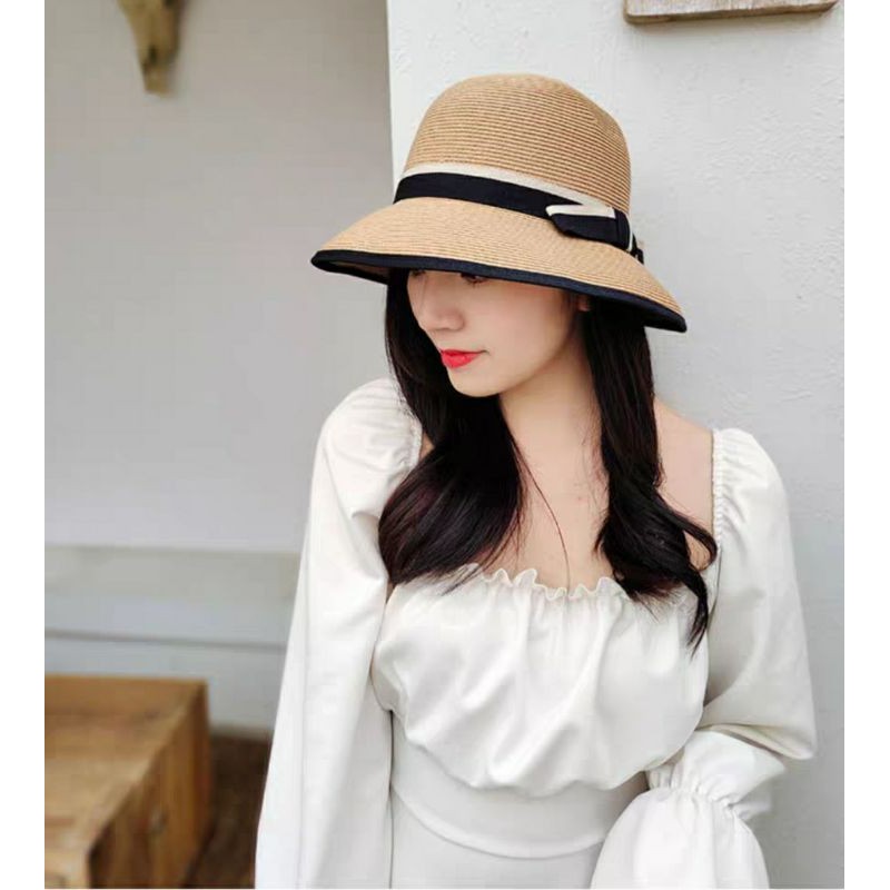 mũ nón rộng vành đi biển thời trang Hàn Quốc