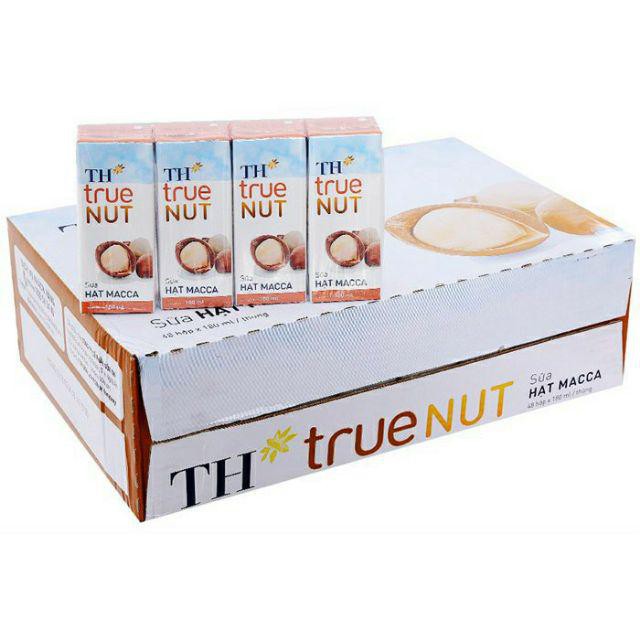 Thùng 48 hộp Sữa hạt Macca TH true NUT 180 ml