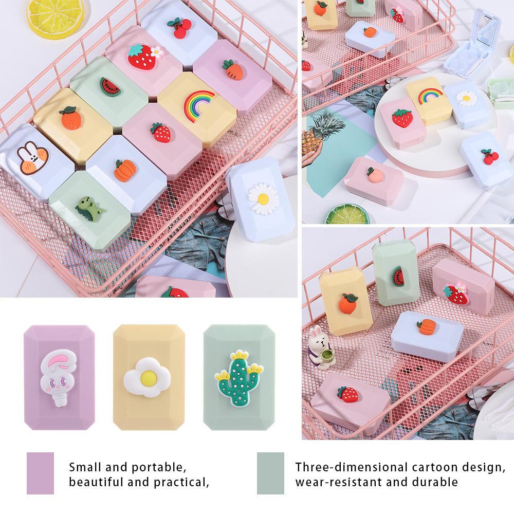 SUMU Hộp Đựng Kính Áp Tròng Mini Hình Đôi Mắt Dễ Thương