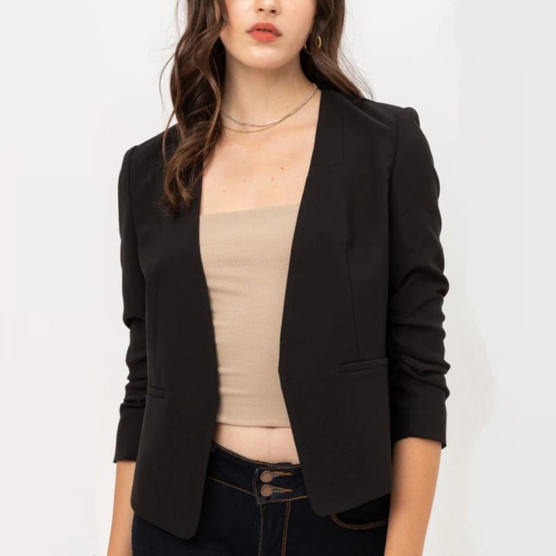 {Nhiều màu} Áo blazer cổ V tay rút Love Tree xuất Mỹ (có sẵn)