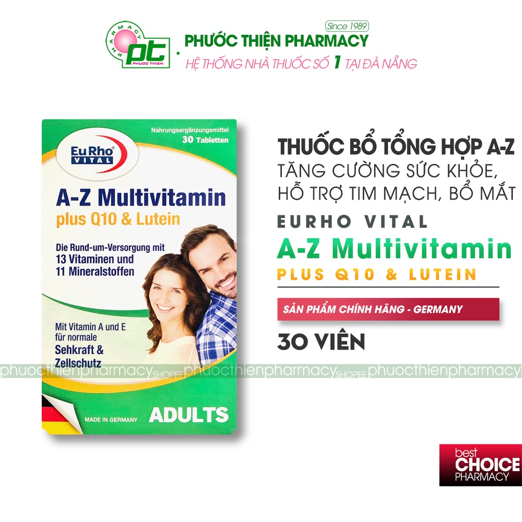 Viên uống bổ sung vitamin tổng hợp Eurho Vital A-Z Multivitamin 30 Viên - vitamin az multi vitamin