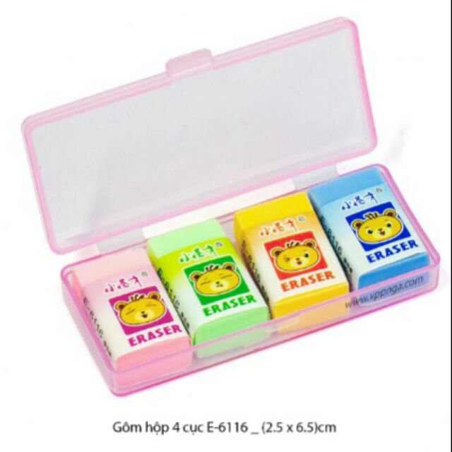 Gôm chì mini (hộp 4 cục)