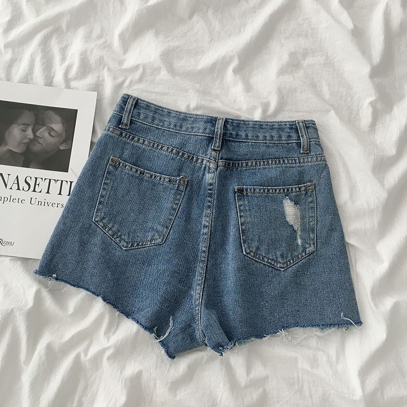 Quần short jean rách 2 khuy cài 99020