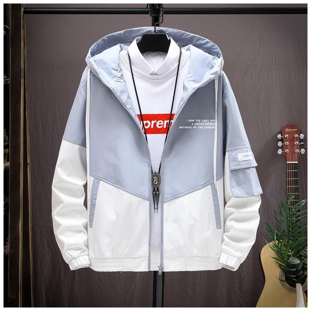Áo khoác dù nam 2 lớp có mũ trẻ trung năng động mới nhất - Áo khoác gió Unisex tenji túi kéo vnxk chống nắng đi mưa nhẹ