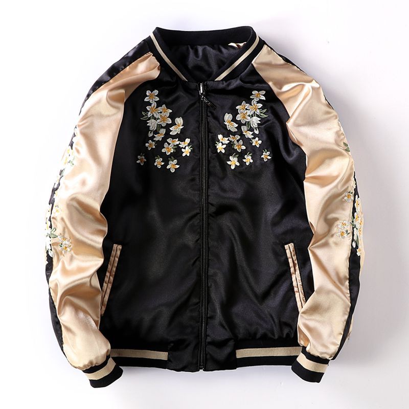ÁO KHOÁC BOMBER THÊU, ÁO BOMBER THÊU HẠC CỰC ĐẲNG CẤP
