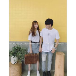 Áo đôi nam nữ màu trắng (Set 2 áo)