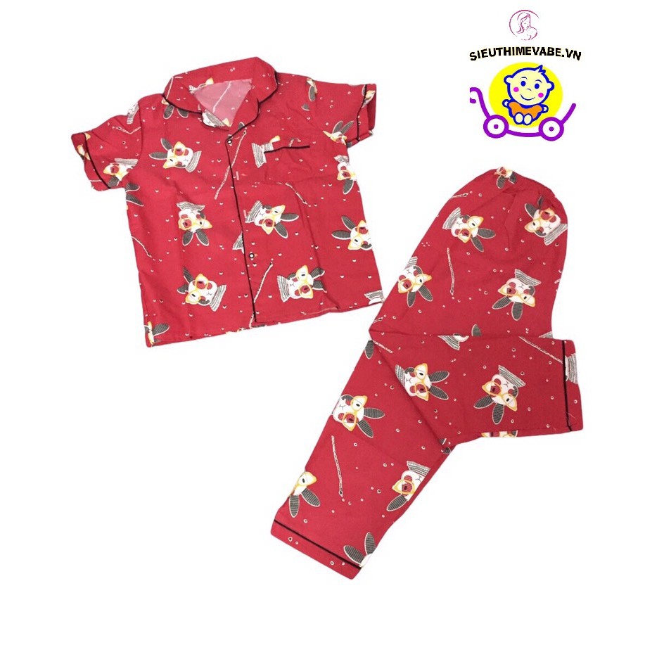 Bộ pijama mặc nhà chất kate thái không viền form dưới 60kg (cộc dài)