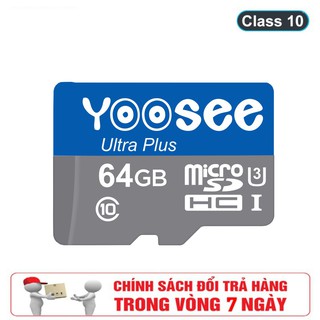 Thẻ nhớ chuyên dụng camera Yoosee 64GB, tốc độ chuẩn U3 (Bảo hành 12 tháng)
