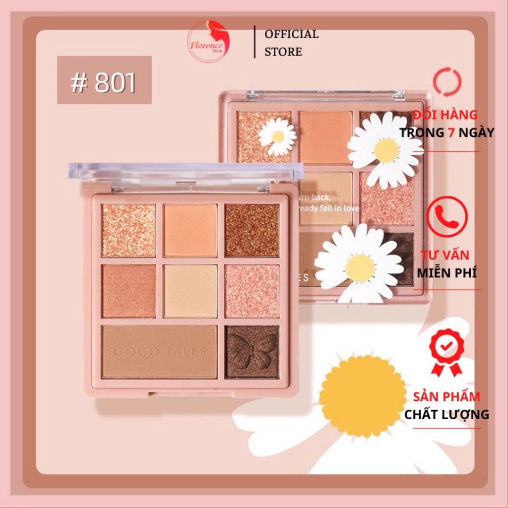 Bảng Phấn Mắt GOGO TALES Hoa Cúc 8 Màu - Heart Beat Star Yarn Eyeshadow