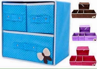💟 TỦ VẢI ĐỰNG ĐỒ MINI 2 TẦNG 3 NGĂN 