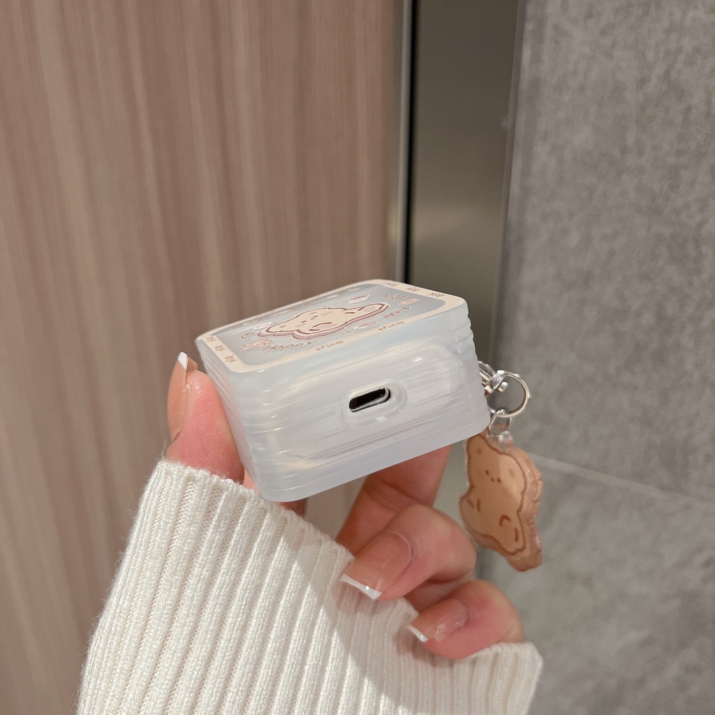 Case Ốp Bảo Vệ Gấu Nice Tai Nghe AIRPODS 3/Airpods Pro/Airpods 1/2 Kèm Khóa treo hình