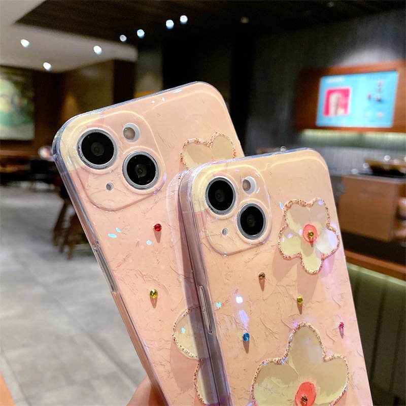 Ốp Điện Thoại Silicon Mềm Chống Vỡ Họa Tiết Tranh Sơn Dầu Cho iPhone14 13 12 11 Pro Max X XR XS Max