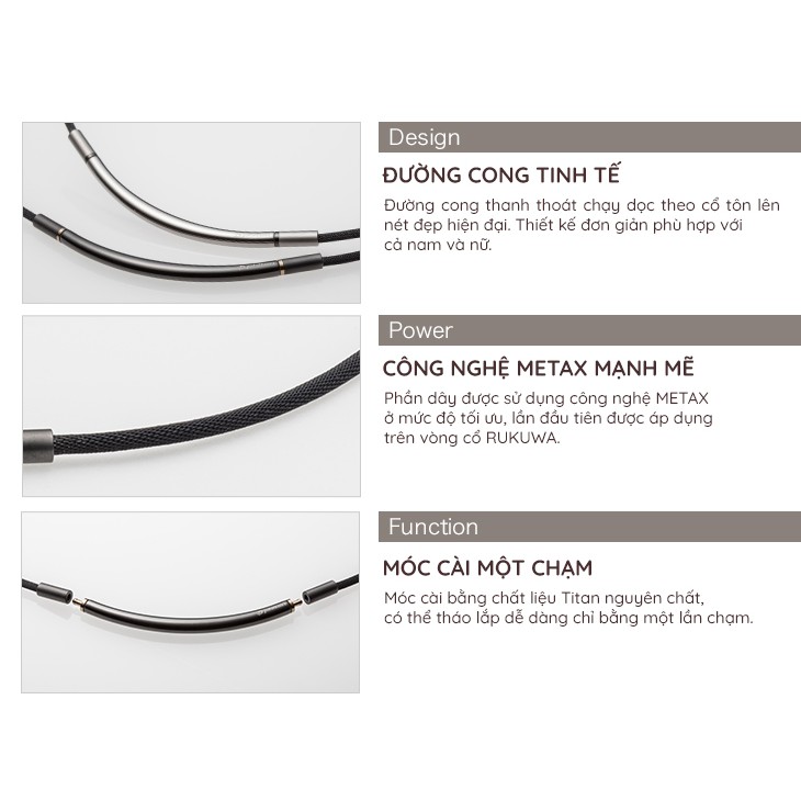 Vòng cổ Phiten Rakuwa metax round