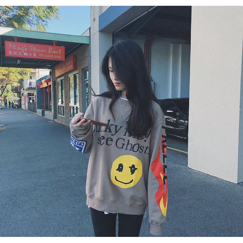 Lucky Me I see Ghosts Áo Hoodie Nỉ In Chữ Lucky Me Mùa Xuân 2022 Kích Thước Châu Á Cho Nam