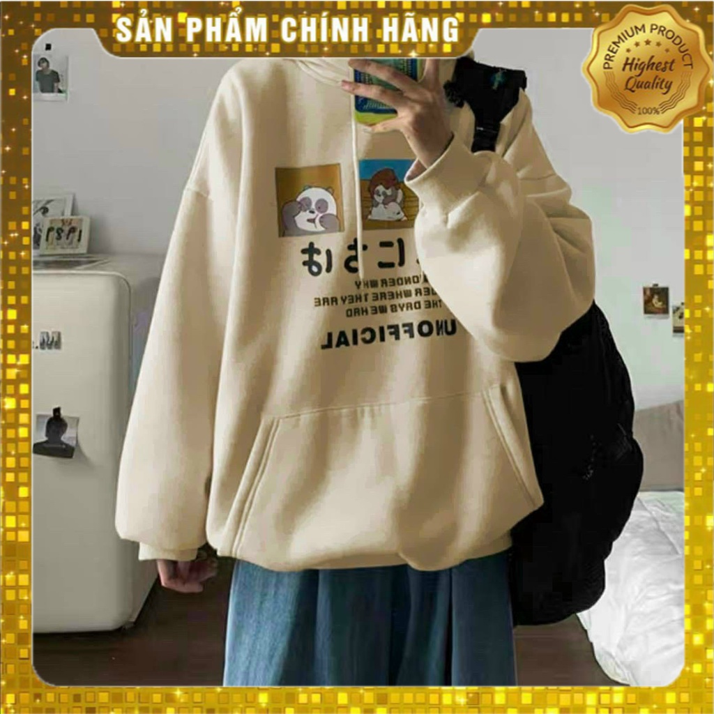 [Hàng Auth] Áo hoodie Unisex in hình Gấu tay dài dáng rộng  - K036_PY | BigBuy360 - bigbuy360.vn