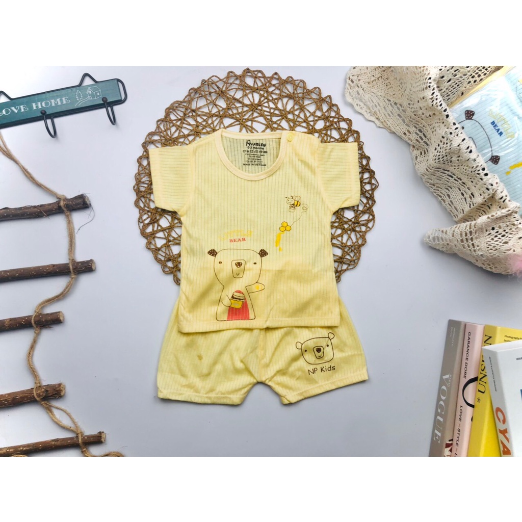 Tăm tre- Combo 10 bộ đồ coton tăm tre màu cho bé trai/bé gái cho bé(4-16kg)