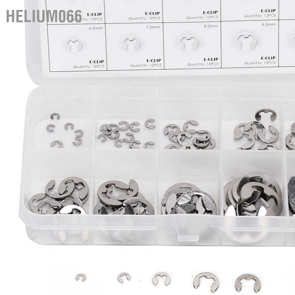 E-Clip Set 120 Vòng Kẹp Hình Chữ E Bằng Thép Không Gỉ 1.5mm‐10mm Helium066