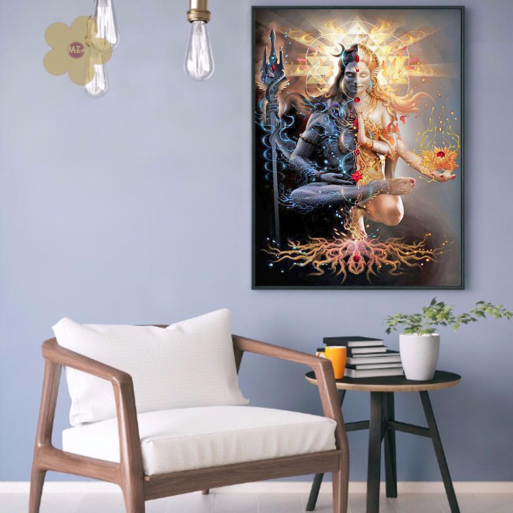 Tranh Đính Đá Kim Cương Toàn Bộ Hình Vẽ Thổ Dân Ấn Độ Shiva