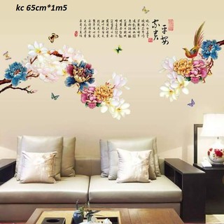 Decal dán tường hoa ngũ sắc