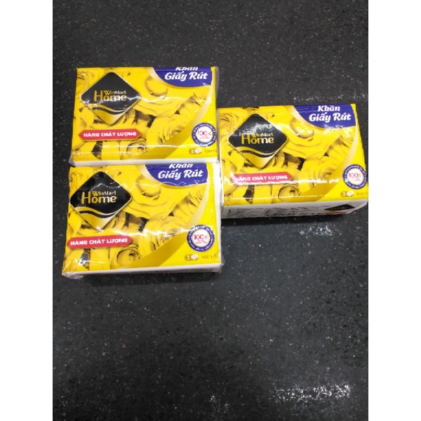 Combo 3 gói khăn giấy rút WMH 3lớp 100tờ