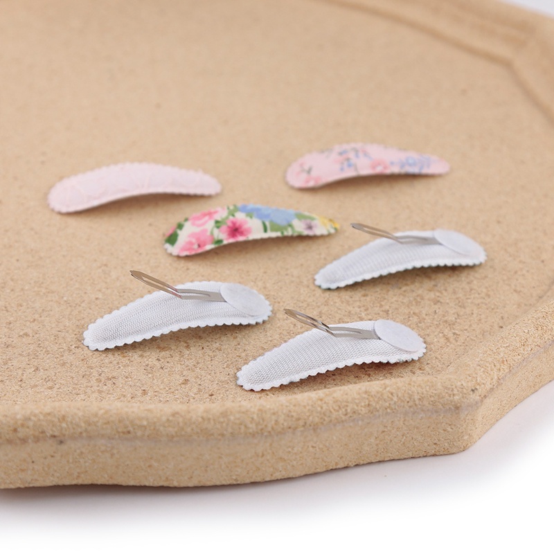 Set 6 Kẹp Tóc Nhỏ Bằng Vải In Hoa / Giọt Nước Ngọt Ngào Cho Bé Gái