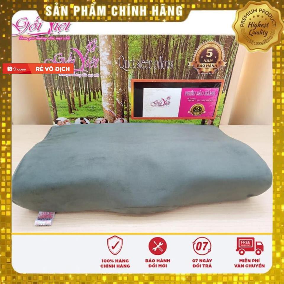 Hàng Công Ty  Gối cao su Nhật Bản size 60x 35cm  Chống Đau Mỏi Vai Gáy, Gối Việt Bảo hành 5 năm