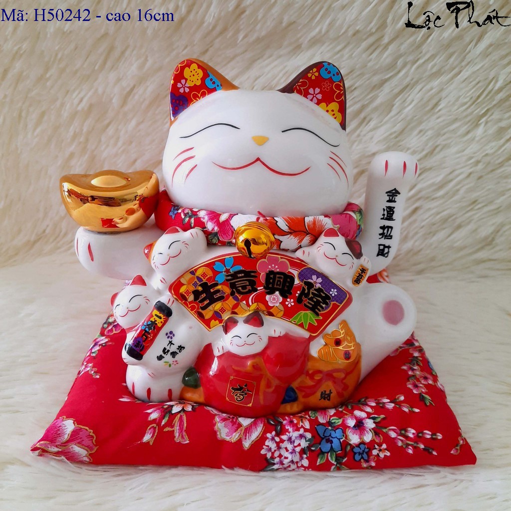 Mèo thần tài vẫy tay cao 16cm - 22cm
