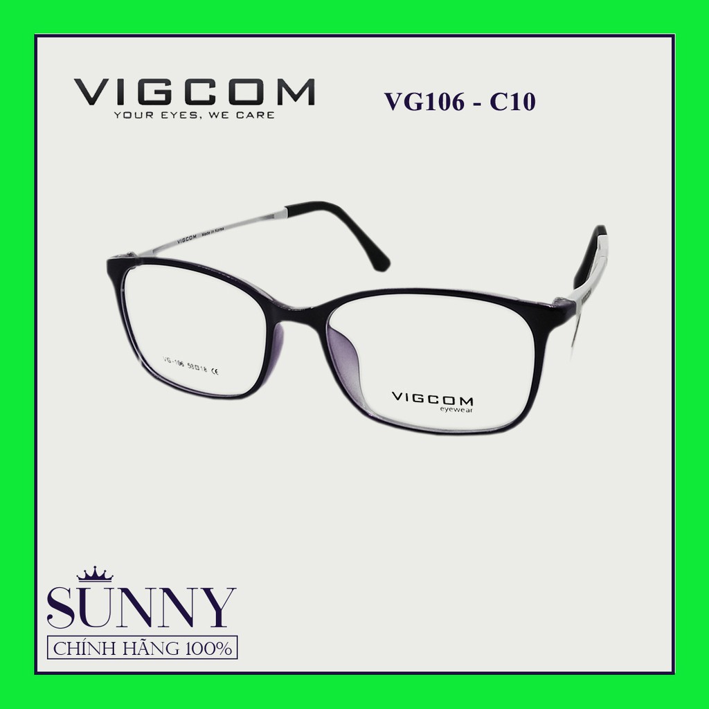 Gọng kính thời trang VIGCOM VG106 chính hãng, thiết kế dễ đeo bảo vệ mắt