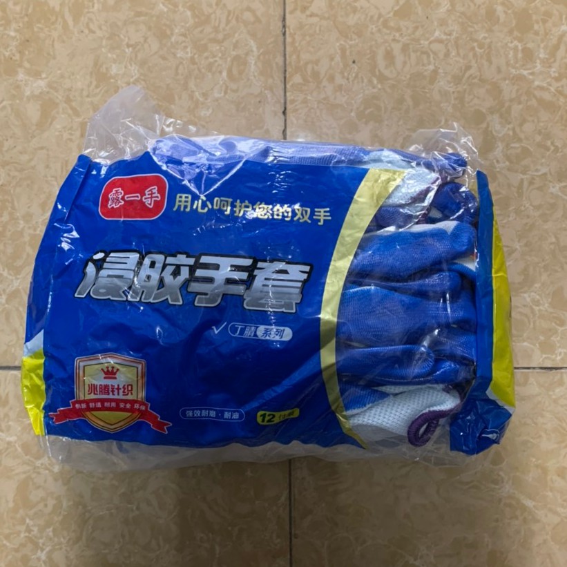 Combo 12 đôi Găng tay sơn xanh