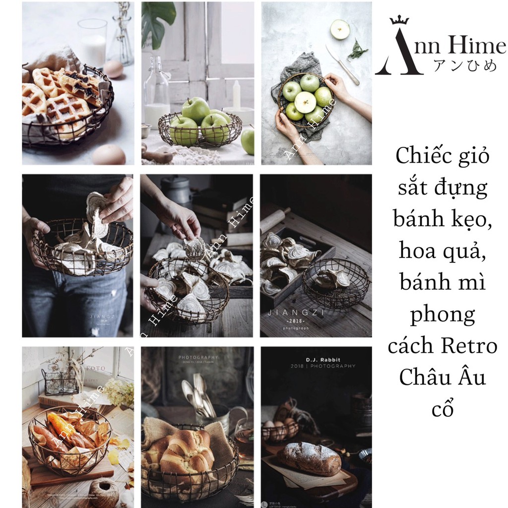 Giỏ Đựng Trái Cây Bánh Mỳ, Rổ Đựng Trái Cây Decor Phong Cách Cổ Điển Nhật Bản