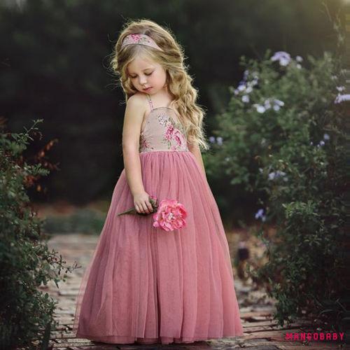 Đầm xòe kiểu công chúa thiết kế in hoa cho bé gái