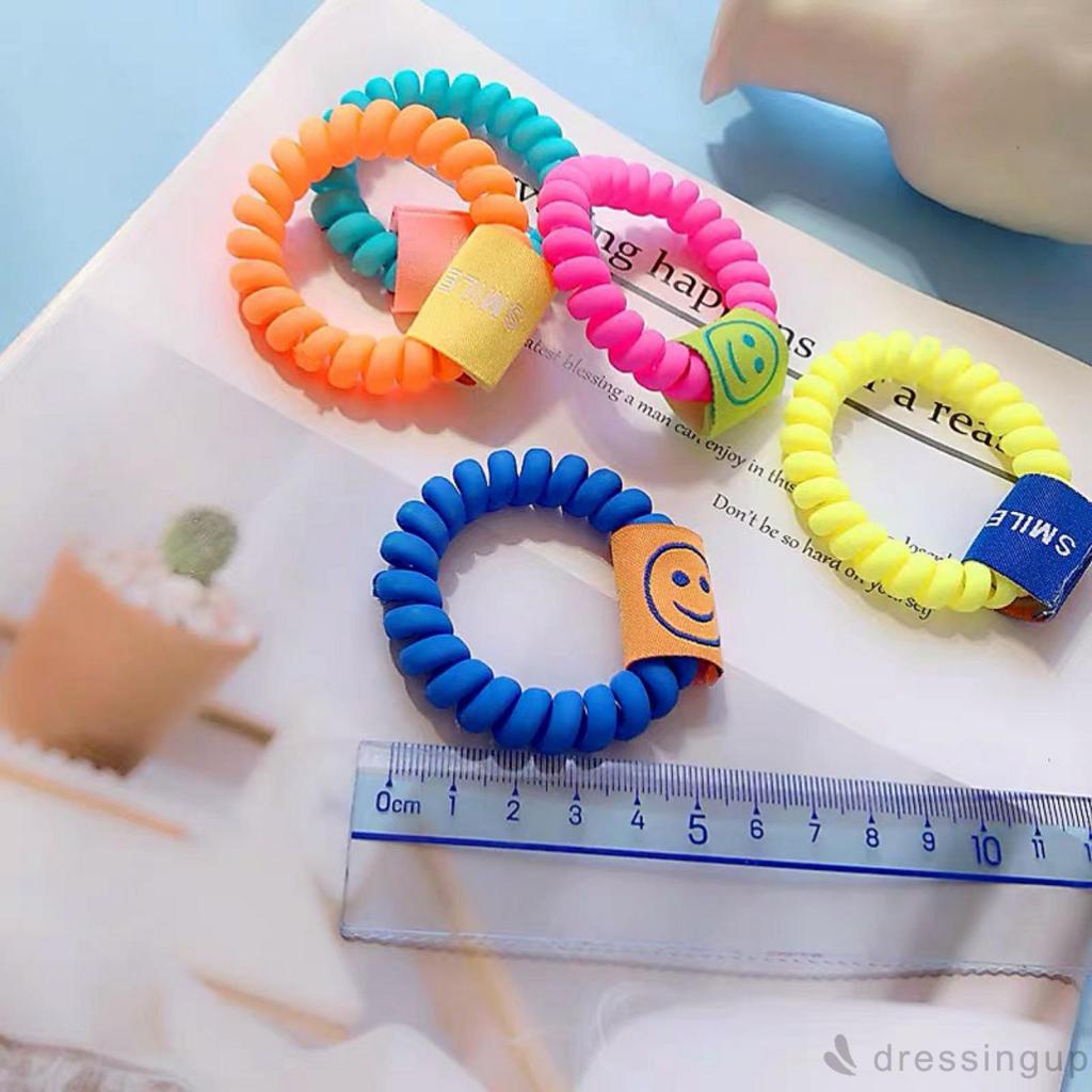 Dây buộc tóc co giãn hình mặt cười màu sắc ngọt ngào thời trang cho nữ