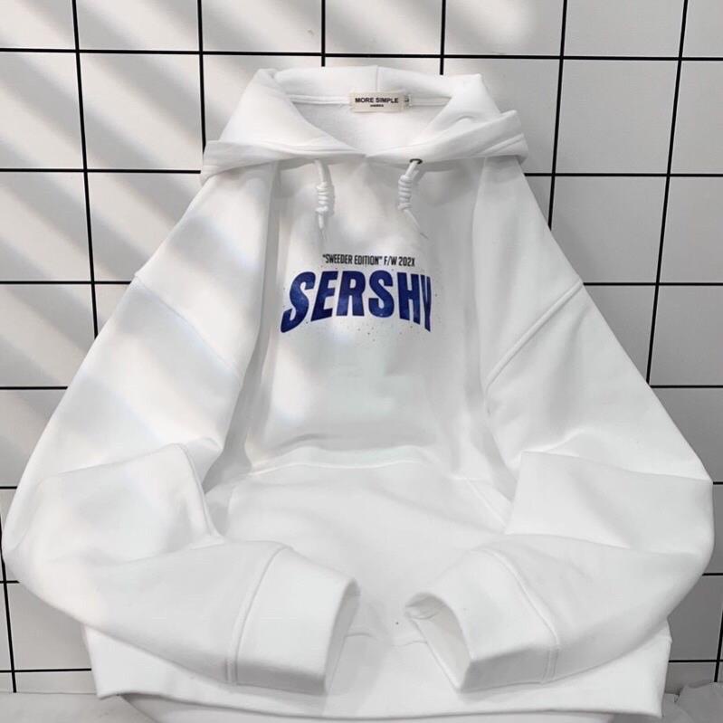 Áo Hoodie Tay Dài Sershy Vải Nỉ Bông Form Rộng Ulzzang Unisex( Hàng Sẵn)