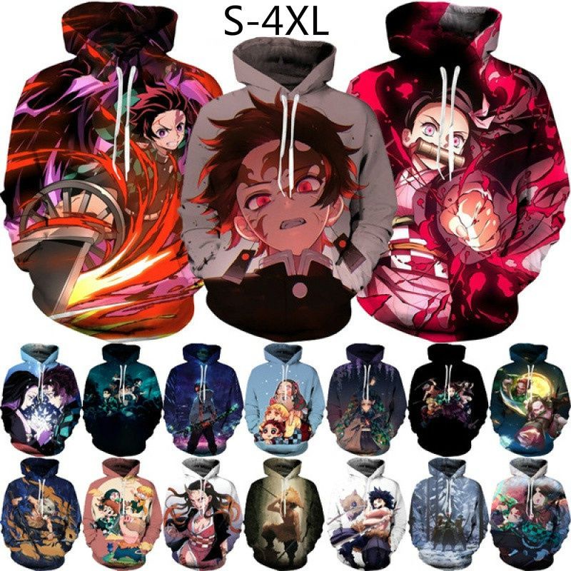 Áo Hoodie In Họa Tiết Anime Demon Slayer 3D Thời Trang Nhật Bản Dành Cho Nam Và Nữ