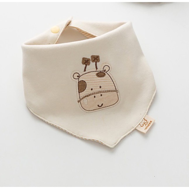 Khăn yếm tam giác cho bé ORGANIC hàng cao cấp 100% SỢI BÔNG COTTON HỮU CƠ TỰ NHIÊN có thêu hoạ tiết cực đẹp