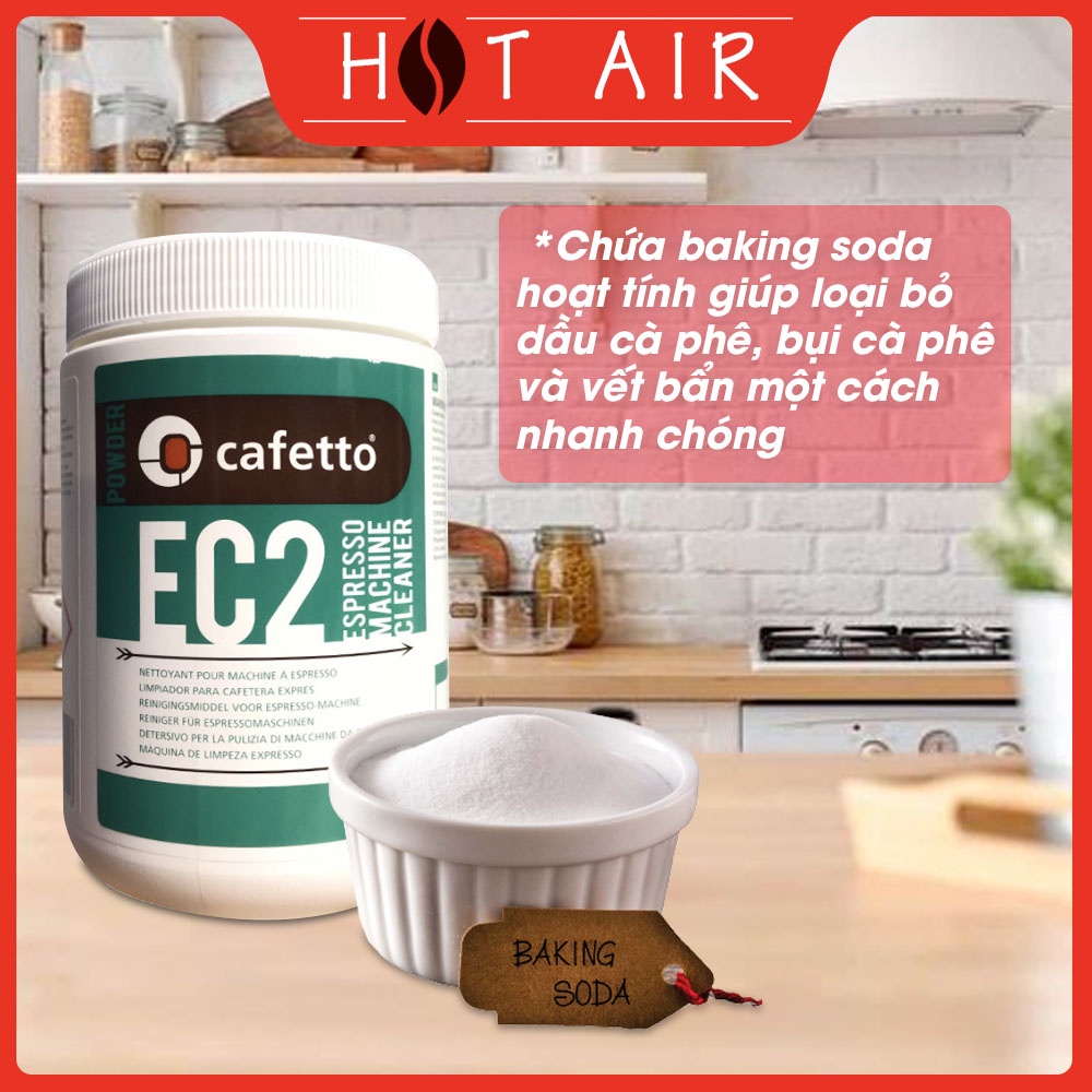 Bột vệ sinh máy pha cafe Caffeto - Hot Air