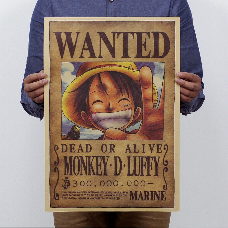 Poster Hoạt Hình One Piece Dán Tường Phong Cách Retro