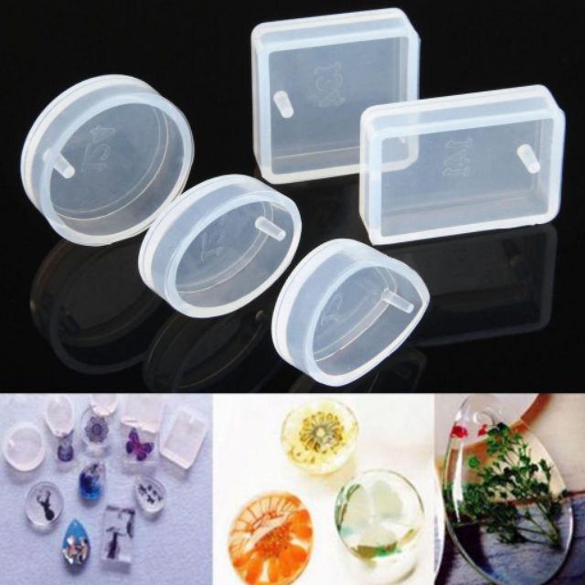 Bộ 5 khuôn silicone làm mặt trang sức nhiều mẫu.