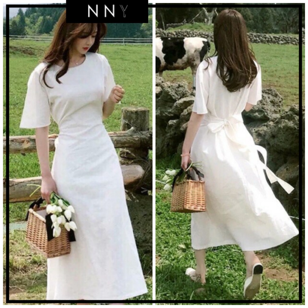 Váy maxi trắng full lót dịu dàng thanh lịch cho bạn nữ - V050