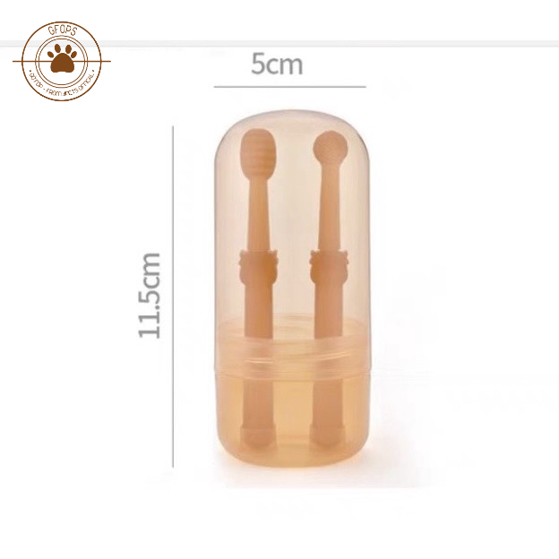 Combo kem đánh răng vài bàn chải silicon cho chó mèo, thú cưng Borammy , Đánh bay thúi miệng - 4pets official