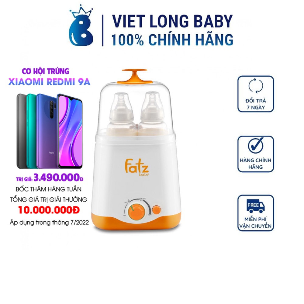 Máy hâm sữa hai bình cổ rộng DUO 1 - Fatzbaby - FB3012SL - Hàng chính hãng - Bảo hành 12 tháng
