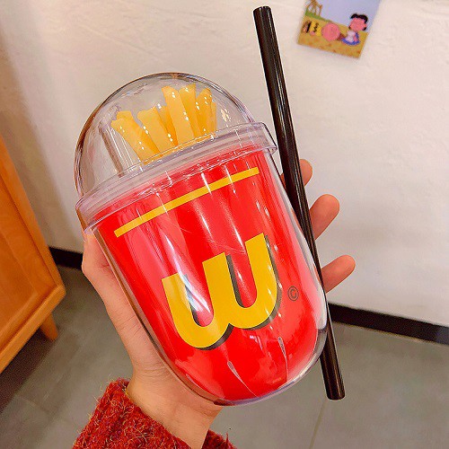 Bình nước cute, bình đựng nước có ống hút, dễ thương
