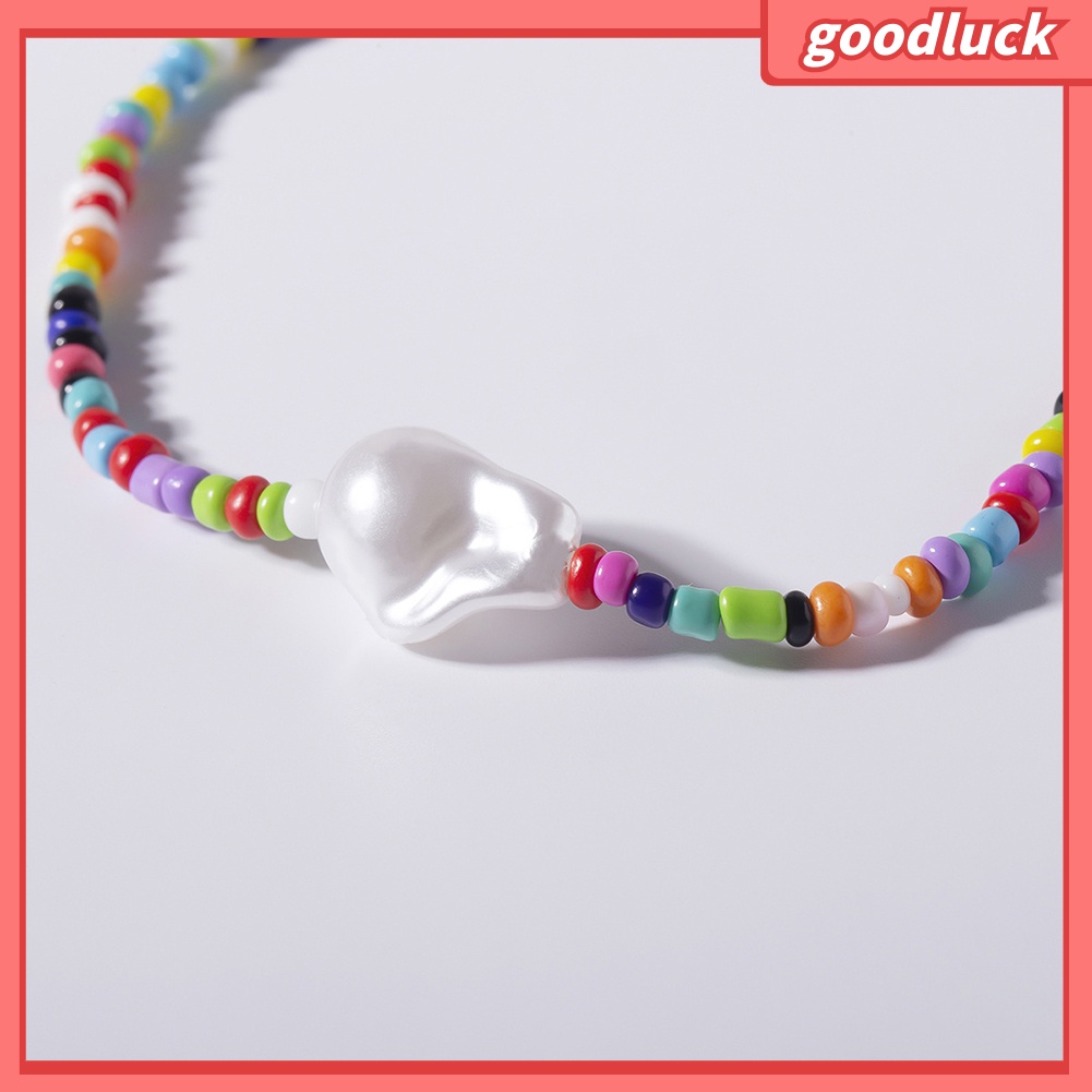 Vòng Cổ Choker Xỏ Hạt Phối Ngọc Trai Phong Cách Bohomian Cho Nữ