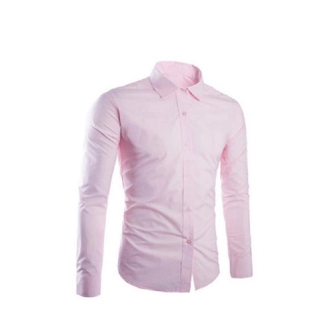 Áo sơ mi nam dài tay màu vàng vải cotton