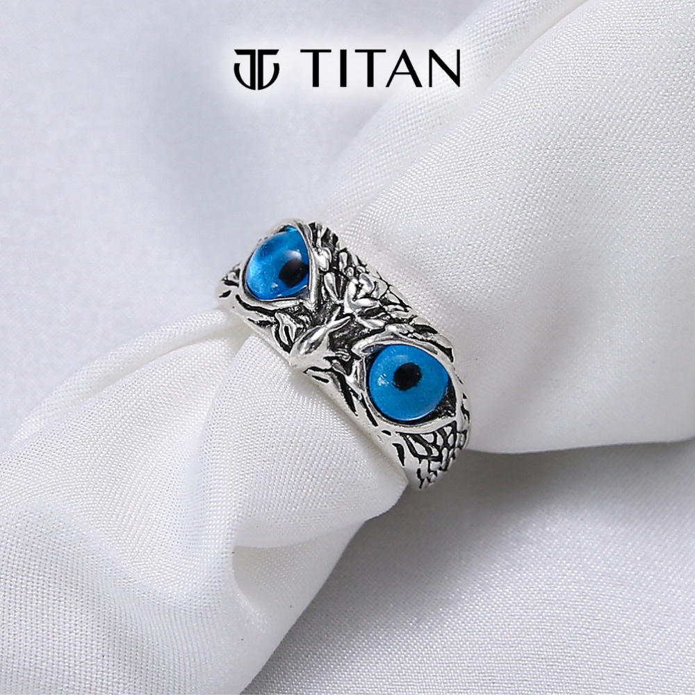Nhẫn nam nữ họa tiết mắt cú, nhẫn thời trang hiphop màu bạc 925, ring titan freesize unisex con cú không gỉ Titan Shop