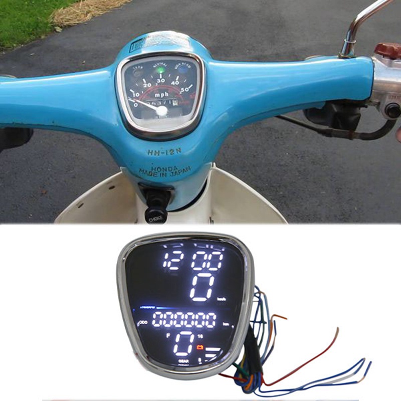 Đồng Hồ Đo Tốc Độ Có Đèn LED Kỹ Thuật Số Dành Cho Xe Mô Tô Honda C70 C90