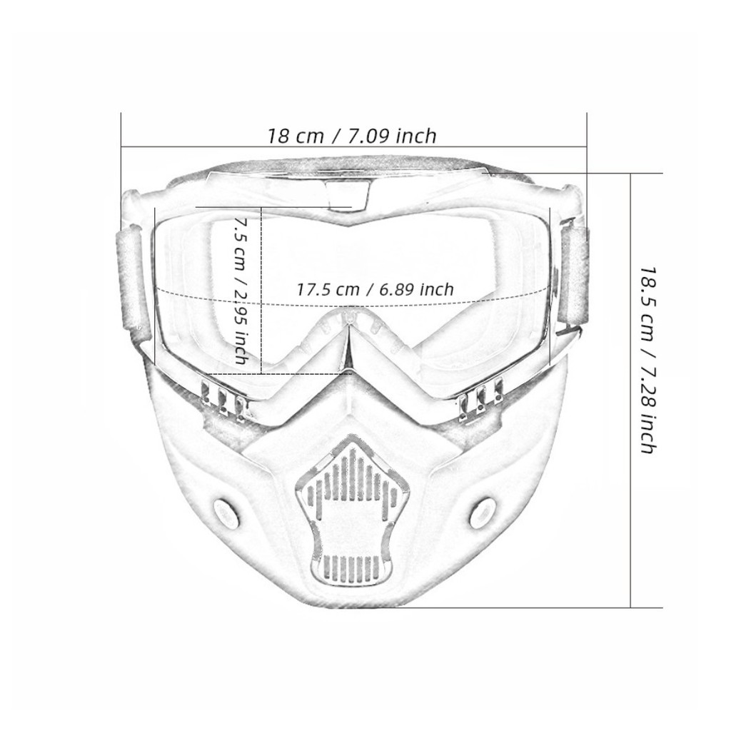 Mặt Nạ Đi Phượt, Phòng Độc, Chống Gió Có Thể Tháo Rời Dành Cho Người Đi Xe Máy