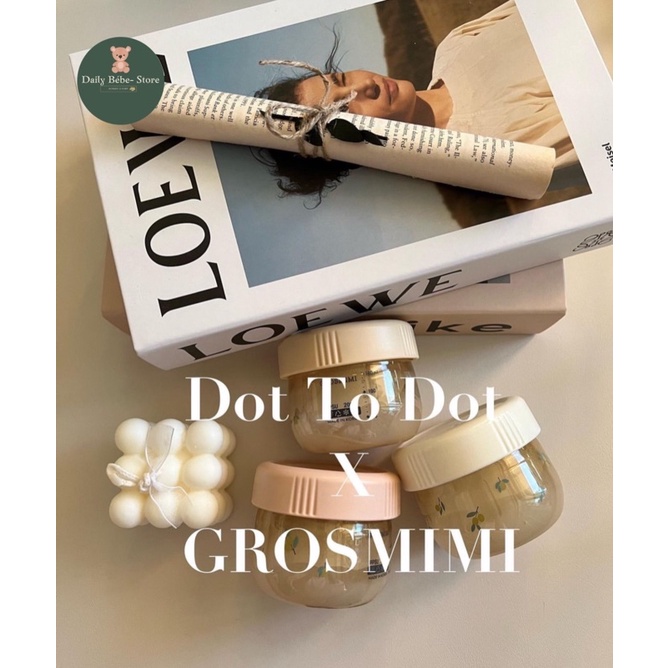 Hũ ăn dặm GROSSMIMI X Dottodot Olive( hàng có sẵn).